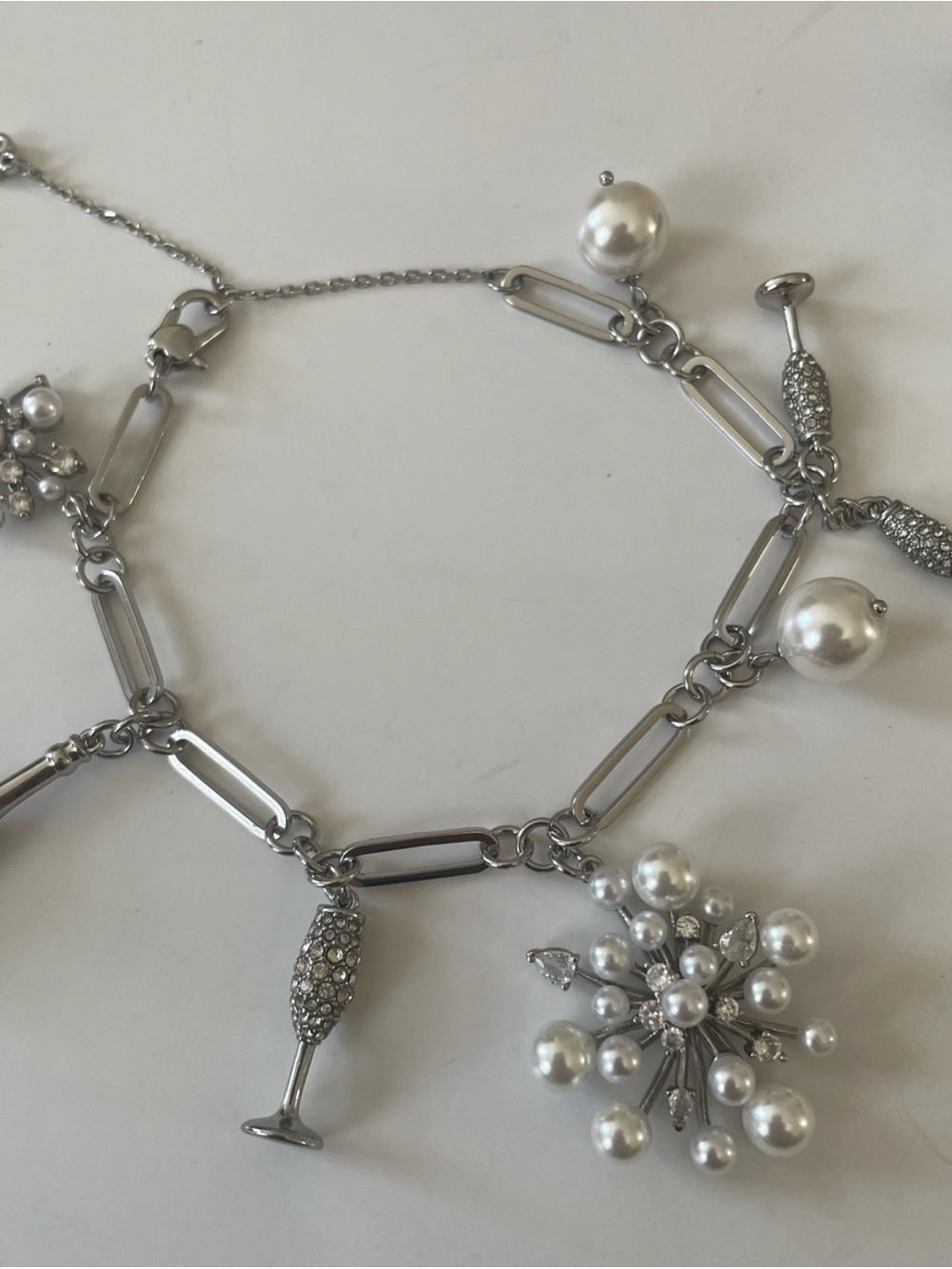 kate spade Silver Pearl & Crystal Charm Bracelet - Picture 1 of 8